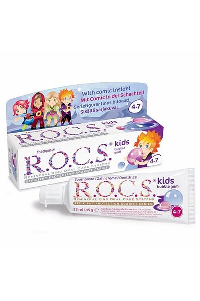 R.O.C.S. Toothpaste Bubble gum for 4-7 Years Old Children - 45g (rcs101)