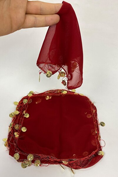 Hobigram Kırmızı Para Pul Işlemeli Şifon Lüx Halay Mendili 5 Adet – Kına Eğle...