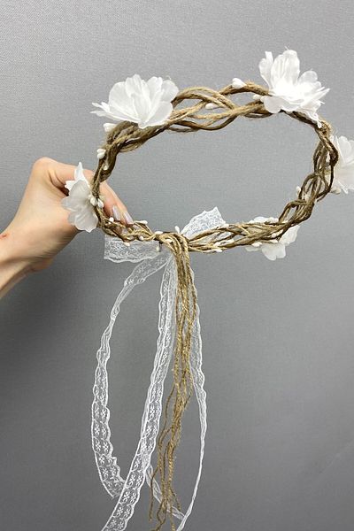 Hobigram نموذج بسيط من الزهور والدانتيل للتصوير الخارجي تاج الزفاف وإكسسوارات الشعر - إكسسوارات شعر أخرى