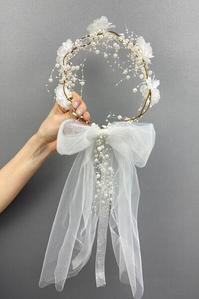 Hobigram Bowknot Dense Pearl Design Outdoor Shooting Bridal Tiara and Hair Accessory – Other Hair Accessories