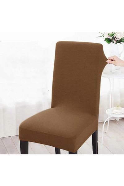 NEWBRENDHOME Калъф за стол Sandy (1 брой) Кафяв, не изисква гладене, гъвкав, може да се пере