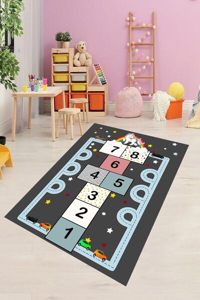 on the clouds Sek Sek Oyun Halısı Dijital Baskılı Kaymaz Taban Yıkanabilir Ço...