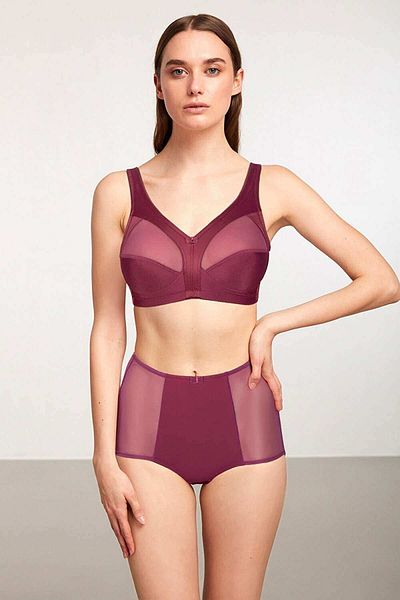 Kom Sutien Bianca fără sârmă și fără cupe Roșu Claret