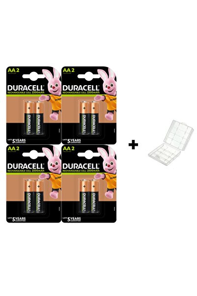 Duracell 2500 Mah Şarjlı Aa Kalem Pil 8'li + Pil Kutusu