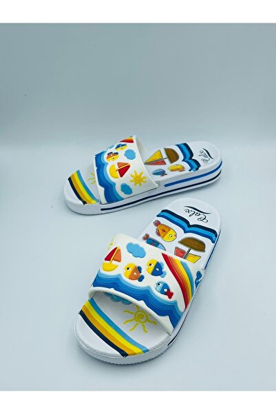Hızlı Al Fish Patterned Boy's Slippers (Small Size Number 1)