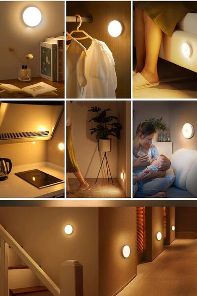 Trendpoint 2li Spot Led Kumandalı Usb Şarjlı Akıllı Hareket Sensörlü Çift Renk Kablosuz Lamba