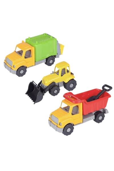 Genel Markalar Sağlam Plastik 3 Lü Kamyon Traktör Çöp Kamyonu - Ks-764