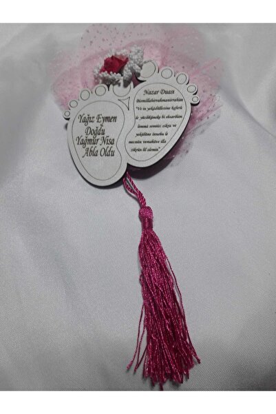 GÜVEN Ahşap Bebek Ayağı Figürlü Bebek Doğum Magneti Hediyelik 24 Adet