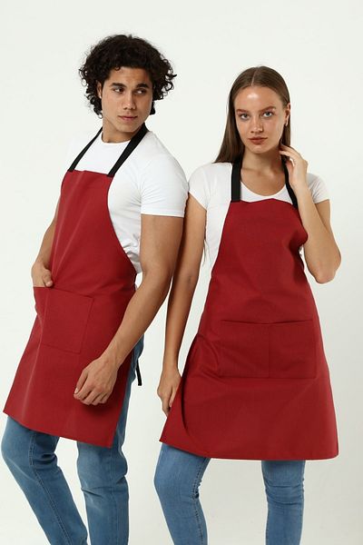 Monki Haus Cafe, Barista, Hairdresser, Kitchen, Chef, Painter and Florist Aprons Stain-Proof Claret Red Apron