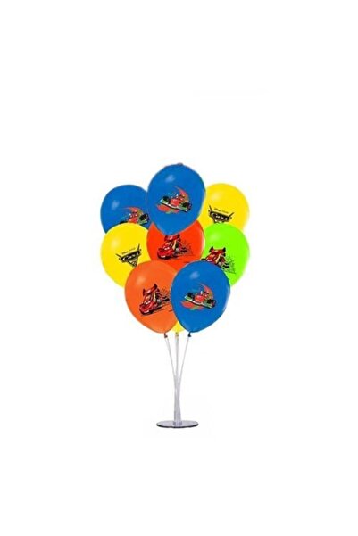 CAVAŞ sun hat 1 Piece 7 Balloons Cars Footed Balloon Stand