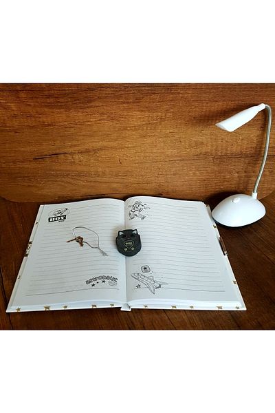 ÇİLEKHOMEAVM تذكار وقفل يوميات لرائد الفضاء الفضائي من çilekhome - مصباح مكتبي بإضاءة LED - ممحاة للقطط