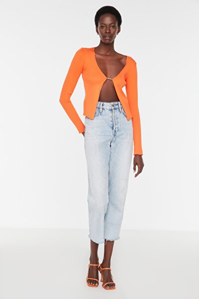 Trendyol Collection Orange Jewelry Detailed Knitwear Cardigan TWOSS22HI0050