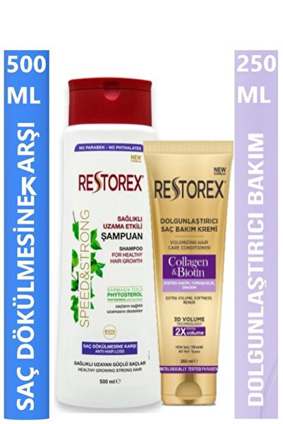 Restorex Saç Dökülmesine Karşı 500 ml collagen biotin Saç Bakım Maskesi 250 ml