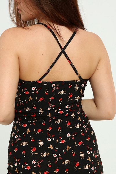 KİM Kİ O Rochie neagră de damă cu bretele multiple, lungime maxi, încrucișată la spate
