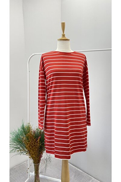 morlimo Çizgili Pamuklu Uzun Kol Tunik