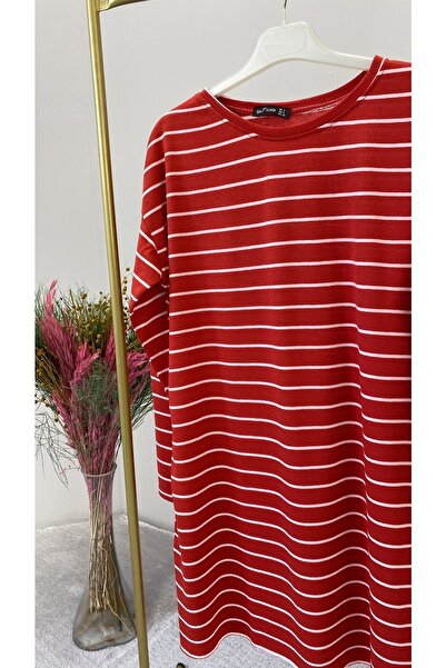 morlimo Çizgili Pamuklu Uzun Kol Tunik