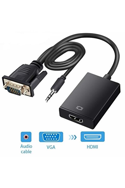 Triline Vga To Hdmi Adaptör Çevirici Görüntü Ve Ses Aktarımı