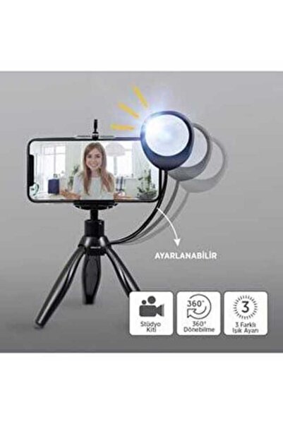 ONYO Shiny Işıklı Tripod Siyah