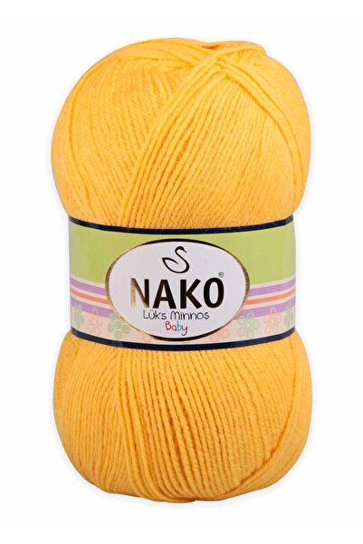 NAKO Minnoş Πολυτελές Πλεκτό στο χέρι - 100 Γραμμάρια Κίτρινο 184