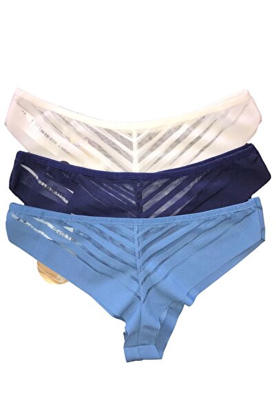 Papatya Lingerie Transparan Şeritli Iz Yapmayan Külot 3'lü Set.mdl-3682