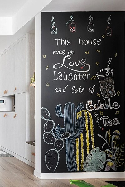 Piksel Grafik Cuttable Chalkboard Wall Cabinet Kitchen Stickable Blackboard