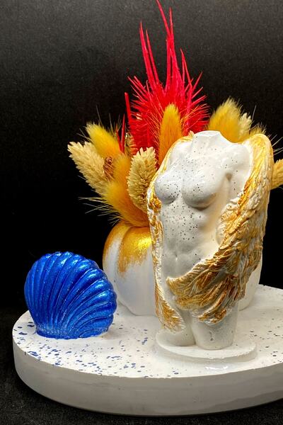 FANTASTİK SANAT ATÖLYESİ Dekoratif Hediyelik Melekli Istiridyeli Dekoratif Ba...