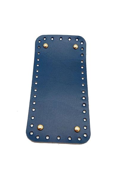 angel çanta aksesuar Βάση τσάντας από γνήσιο δέρμα Navy Blue 25x12 cm Ορθογώνια ελαφριά χρυσή μεταλλική βάση
