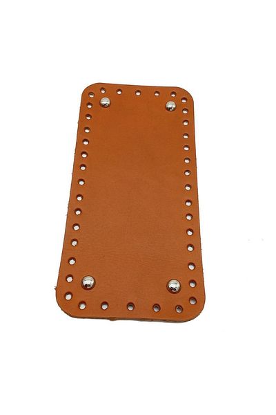 angel çanta aksesuar Real Leather Tan 25x12 Cm Rectangular Silver Metal Bag Base