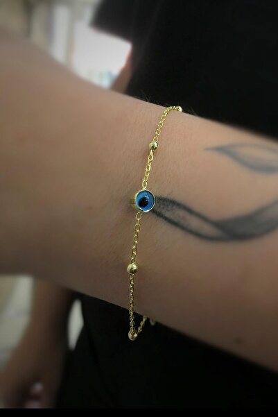 Erer Gümüş Gümüş Nazar Boncuklu Toplu Kadın Bileklik Cm798r3