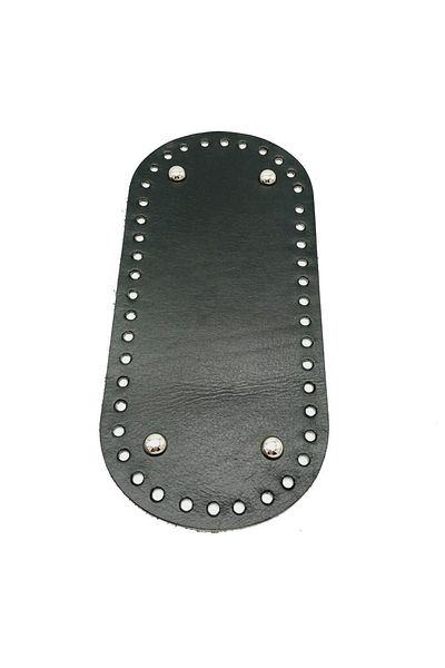 angel çanta aksesuar Real Leather Black 25x12 Cm Oval Silver Metal Bag Base
