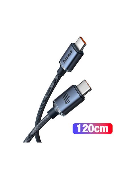 Baseus Crystal Shine 100w Type-c To Type-c Fast Charging Cable 1.2m - Black