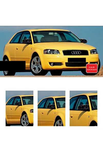 HasAkman Audi A3 8p Batman Yarasa Ayna Kapağı Piano Black 2003 2004 2005 2006...