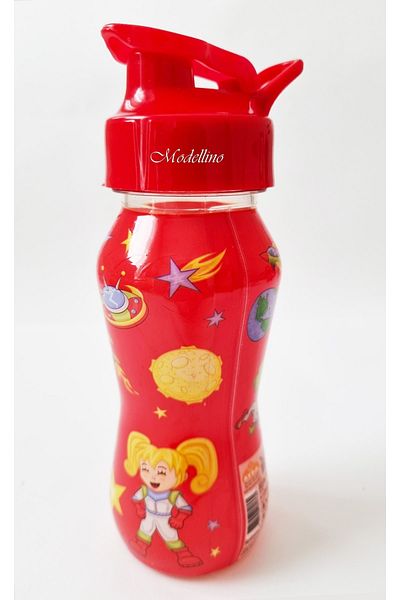 Modellino Licensed Space Space Red Lid 350cc Transparent Water Bottle