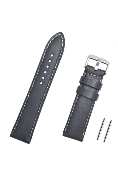 Saatse 24mm Gri Saat Kordonu Kayış