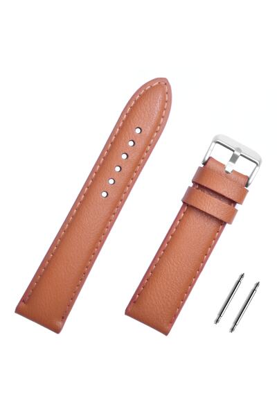 Saatse 24mm Açık Kahverengi Taba Saat Kordonu Kayış
