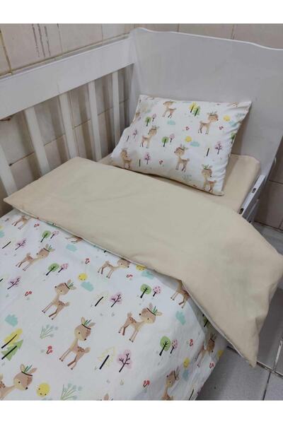 Babynia Cotton Baby/Child 70x110 Park Crib Pillow Sheet Sheet Quilt Karaca Brown