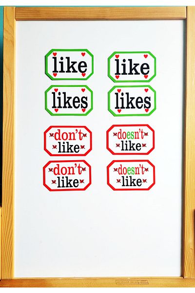 Okuling Magnetic English Word Cards Like - Don't Like