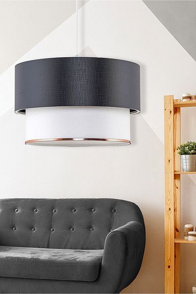 Emg DesiGn Black White Gold Stripe Fabric Cake Chandelier
