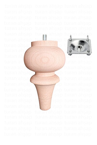 turanahşap Ahşap Mobilya Ayağı / Uzunluk: 15 Cm /çap: 9.2 Cm