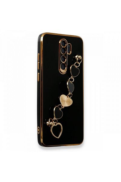 m.tk moveteck حافظة هاتف Xiaomi Redmi Note 8 Pro مع حماية للكاميرا، حافة ذهبية لامعة، غطاء معصمه على شكل قلب