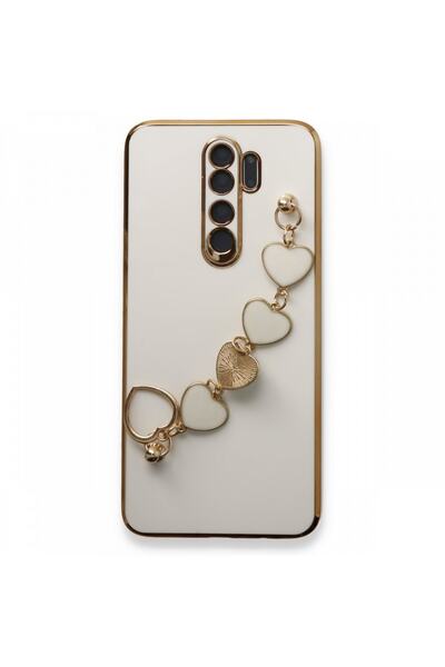 m.tk moveteck حافظة هاتف Xiaomi Redmi Note 8 Pro مع حماية للكاميرا، حافة ذهبية لامعة، غطاء معصمه على شكل قلب