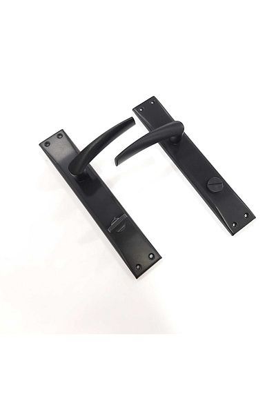 ARON New Brawo Handle, Matte Black, Stainless Mirrored (Bathroom-WC) Door Handle Opening From Inside Right
