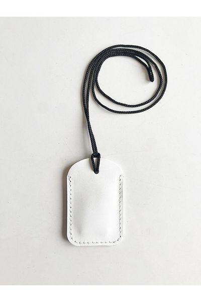 ViP GiFT Kayi Quadrilateral Cevşen Prayer Pendant Amulet White Genuine Leather