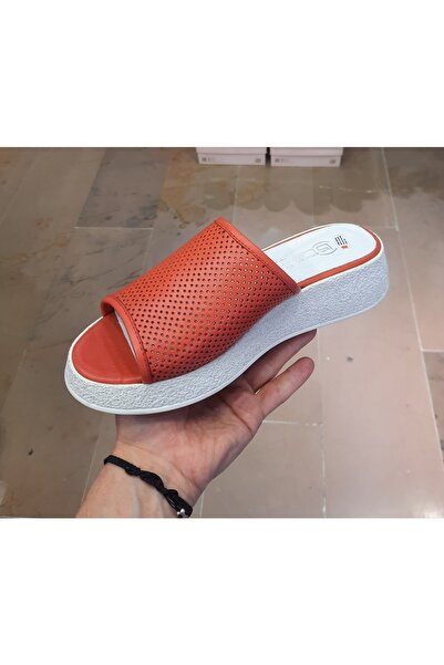 BRGL Жіночі внутрішні та зовнішні справжні шкіряні анатомічні червоні капці