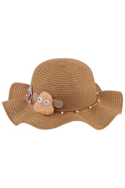 Kitti Arıcı Store New Season Camel Color 2-6 Years Old Children's Straw Hat