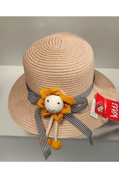Kitti Arıcı Store New Season Powder Color 2-6 Years Old Children's Straw Hat
