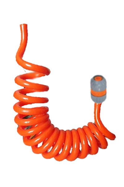 PLASYAY Spiral Yıkama Sulama Uzatma Hortumu Turuncu 3 Metre