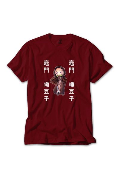 Z zepplin Червена тениска Demon Slayer Nezuko Kamado