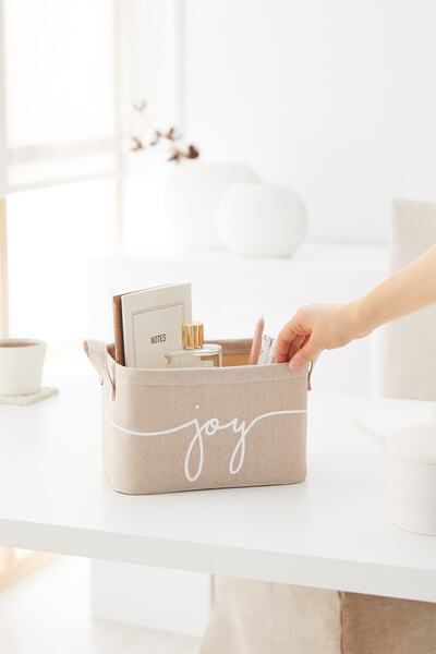 Ocean Home Textile Set de 3 bej, în dulap pentru spălătorie pentru camere pentru copii, organizator de jucării, organizator pliabil pentru coș de depozitare