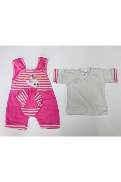 Baby Slon Kids Clup Yazlık Penye Şapkalı Gemi Nakışlı Badili Pembe Kız Bebe T...